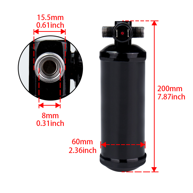 AC Receiver Drier Accumulator Filter #6 Thread 3/8 with Switch for Automotive A/C Air Conditioning