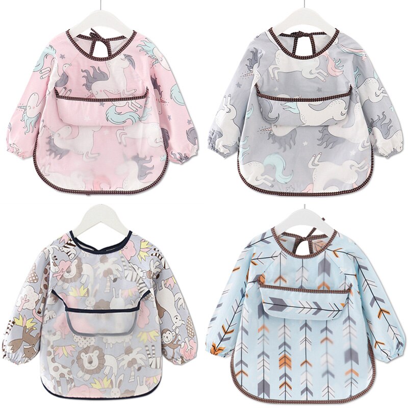 coton bébé bavoirs imperméable enfant manger vêtements enfants manches longues alimentation Smock bavoir bébé tablier Bandana Bebes bavoirs