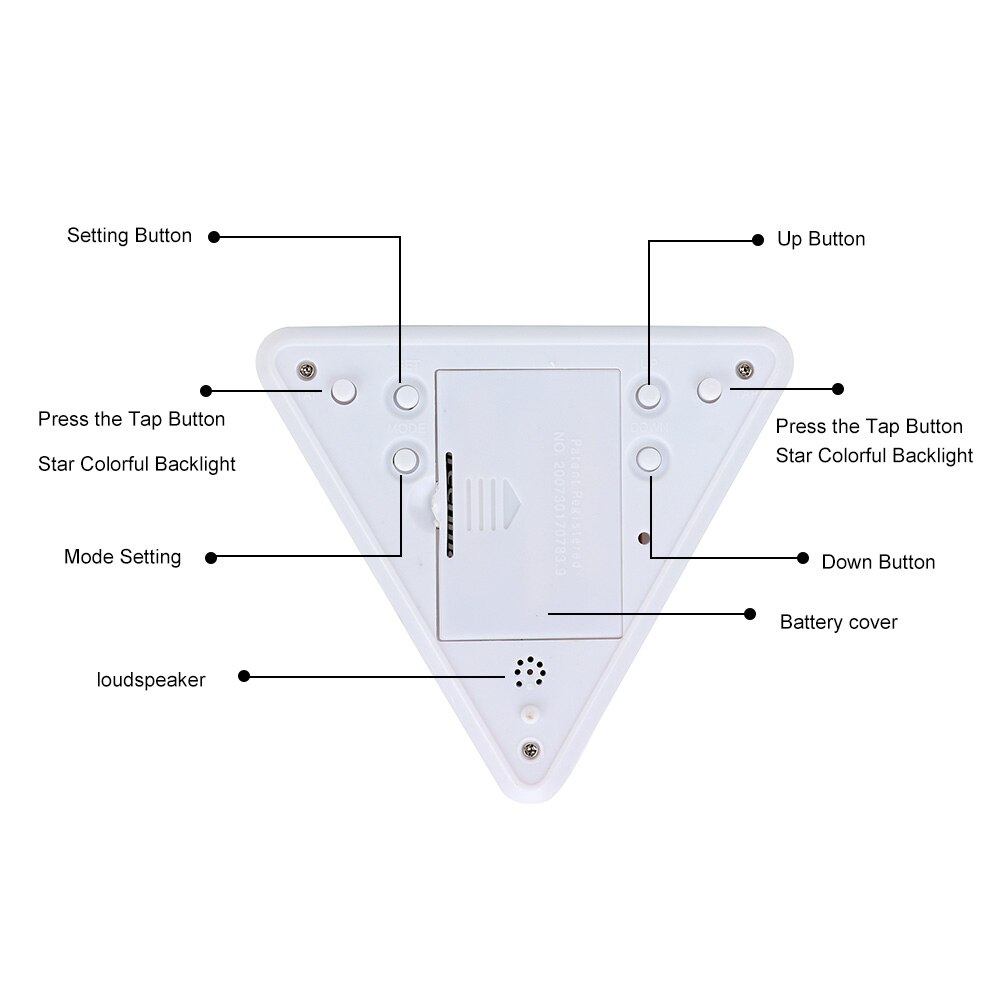 Digitale Wekker Thermometer Backlight Veranderen Klok Eeuwigdurende Kalender Kleurrijke Cone Piramide Stijl Woondecoratie Willekeurige