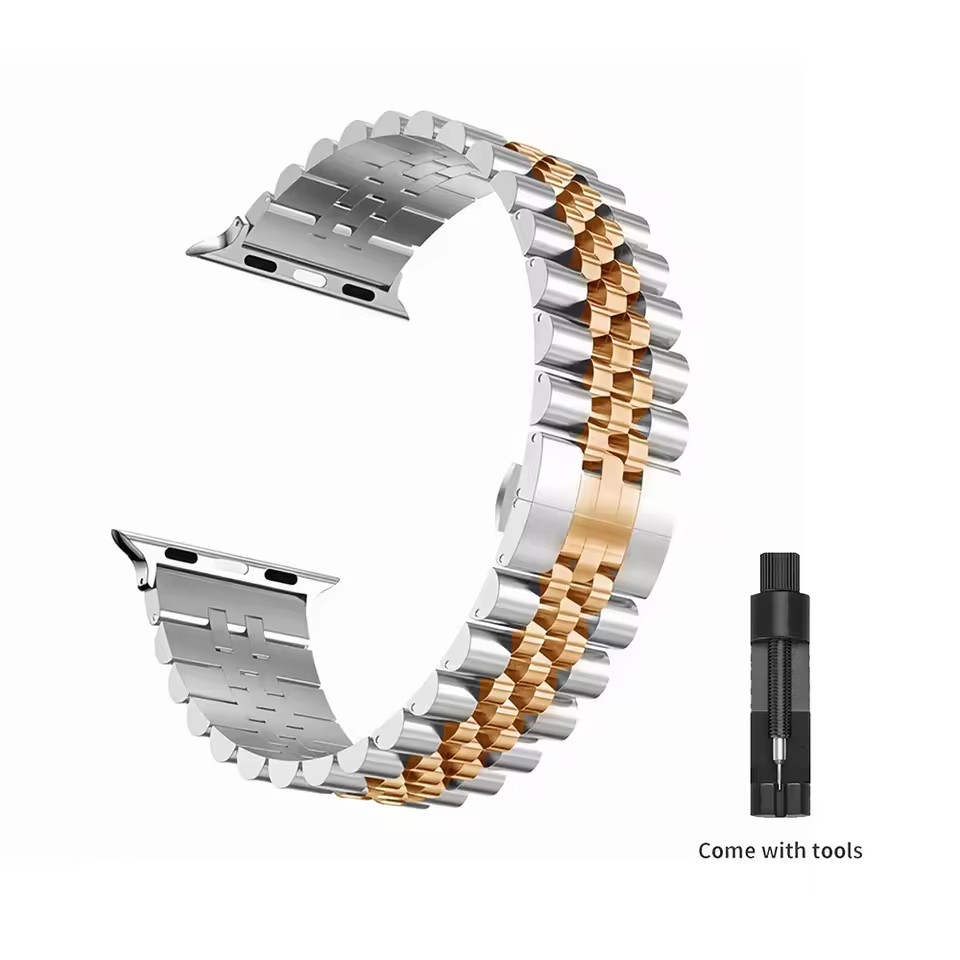 Stalen horlogeband voor Apple Watch Ultra Band ultra 49 mm 40 mm 44 mm Metaal 38 mm 42 38 IWatch-serie 10 9 8 7 6 SE 5 4 45 mm 46 mm: White black / 12mm