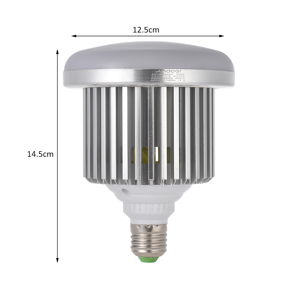 Andoer HA CONDOTTO LA Lampada Della Lampadina di Luminosità Regolabile e Temperatura di Colore 3200 k ~ 5600 k con Telecomando di Controllo Studio Foto Video luce