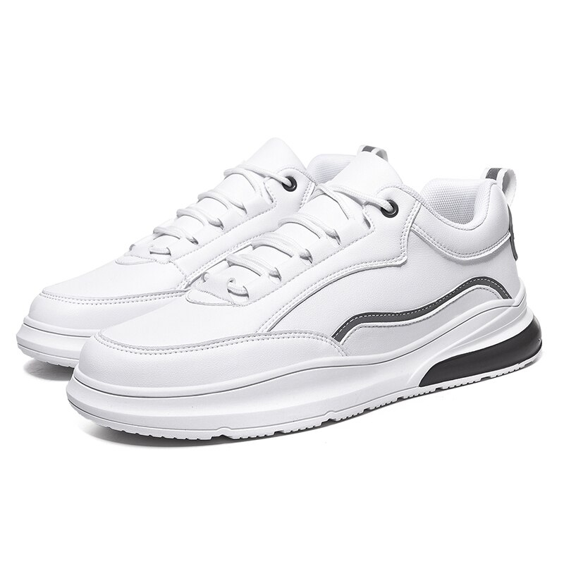 VastWave mikrofibra 3M odblaskowe męskie obuwie Casual mieszkania błyszczące męskie tenisówki zasznurowane męskie płócienne buty rekreacyjne: White3037 / 8.5