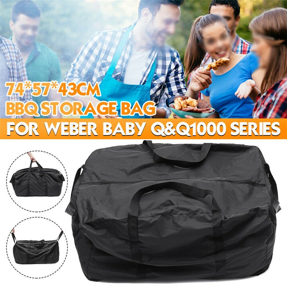 1*Storage Carry Bag 74*57*43cm BBQ Storage Carry Duffle Bag For Weber BABY Q&amp;Q1000 Series Black In Stock