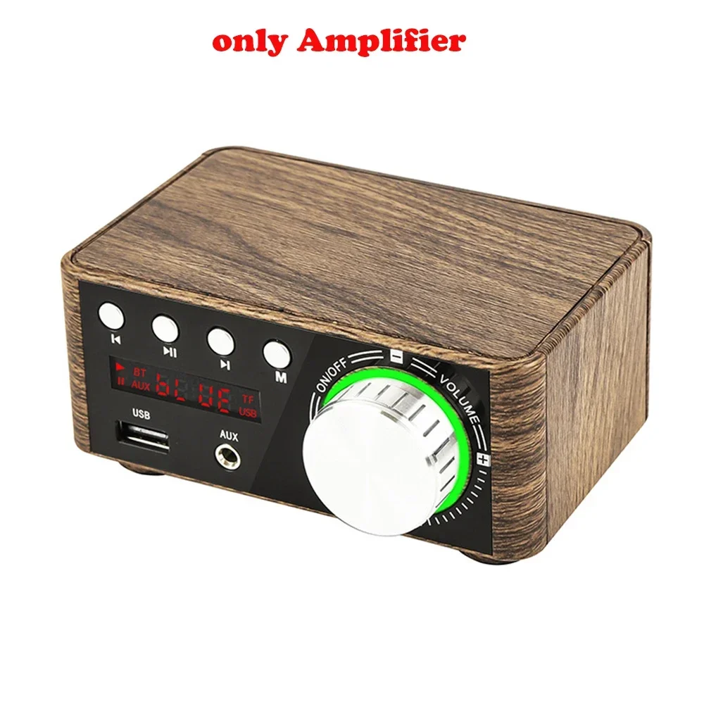Mini Audio HiFi Bluetooth 5.0 Power Class D Amplifier 2.0 Channel Digital Amp 50W*2 Home Car Marine Audio USB AUX IN: Gold