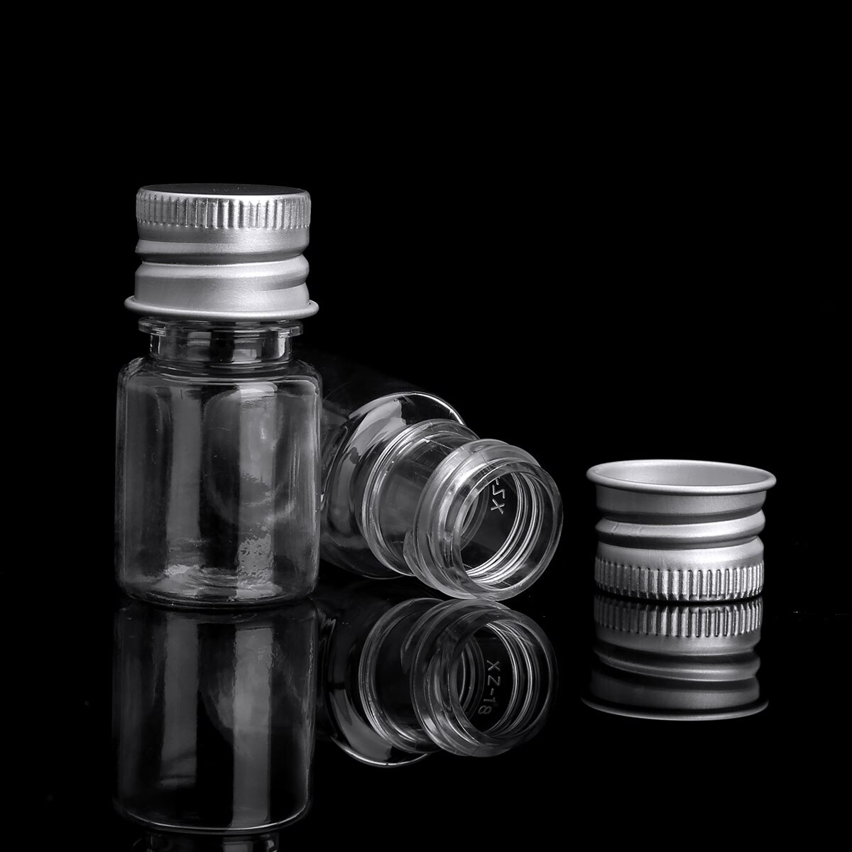 5pc Empty Clear Aluminum Screw Cap Refillable Cosmetic Bottle Travel Portable Lotion Plastic Container for Shampoo Lotion Liquid
