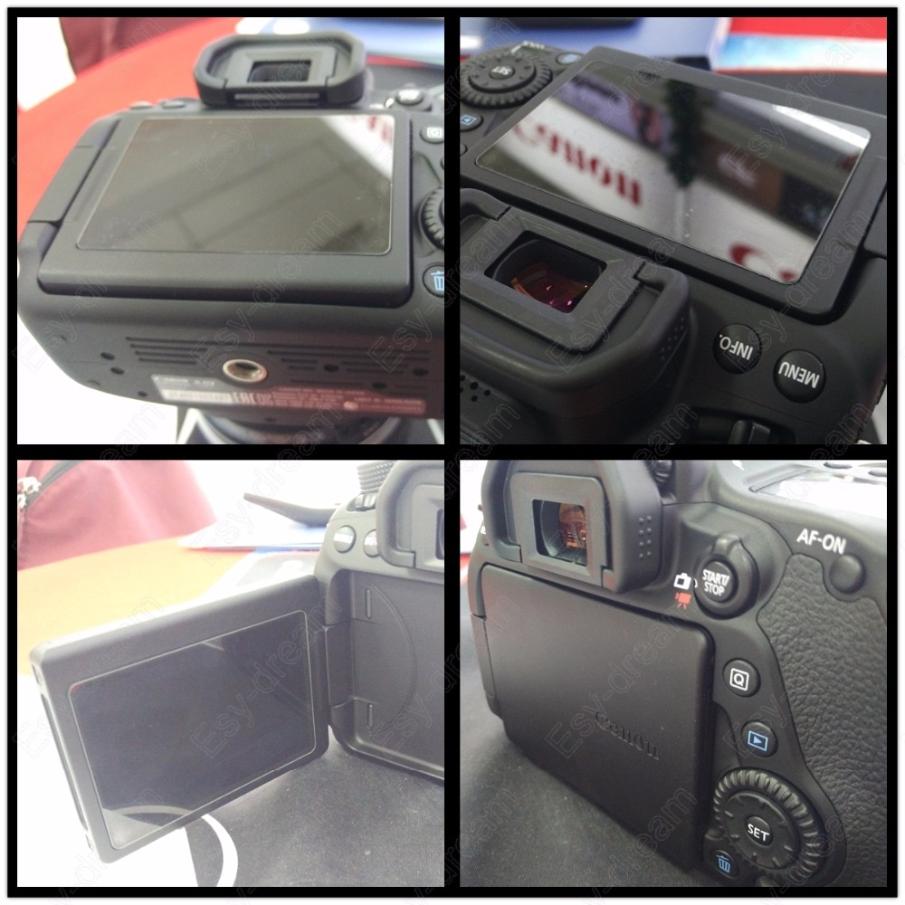 Self-adhesive Glass LCD Main Screen + Info Film Protector Cover for Canon 70D 80D 90D Camera