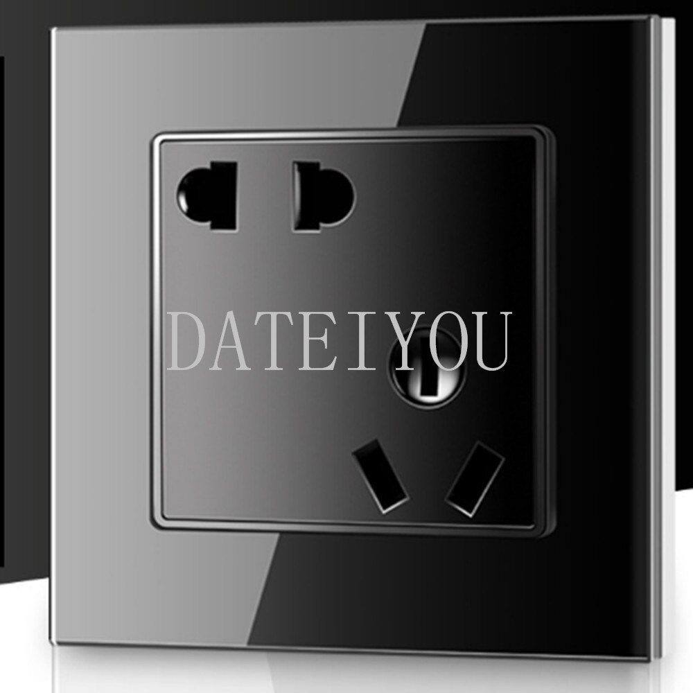 Glass panel socket panel 86 power switch socket Japanese three-hole American power socket US