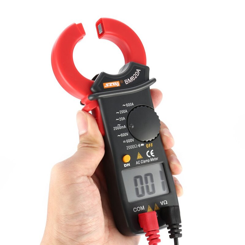 SZBJ BM820A Handheld Mini DC/AC Clamp Meter Digital Multimeter Volt Amp Ohm Diode Tester Ammeter Tester