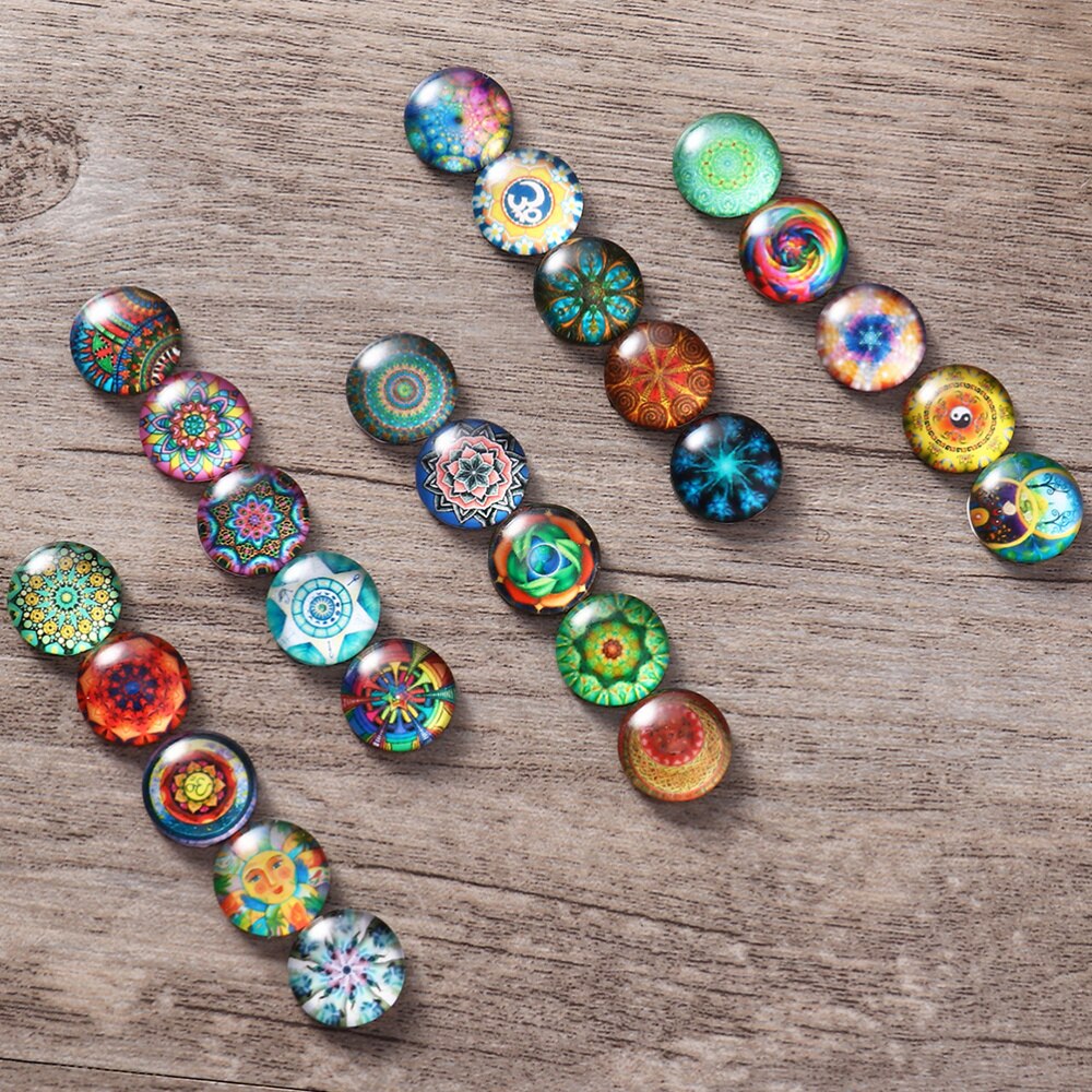 200 stk mosaikfliser runde farverige diy klistermærker glasmosaik forsyninger til diy håndværk smykker: Default Title