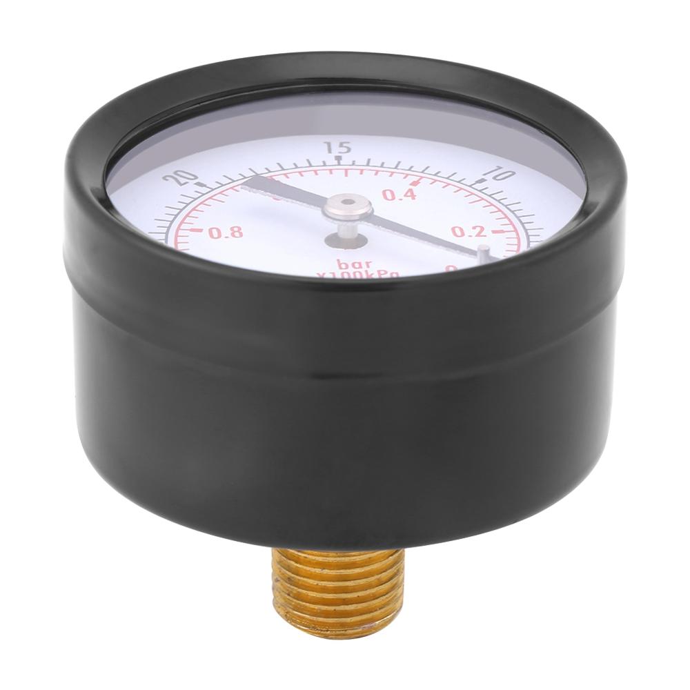 Vacuum Manometer Mini Dial Portable Dual Scale Dial Gauge1/4" BSPT Thread 0~-30inHg for Water Oil Air Pressure Measuring Tools