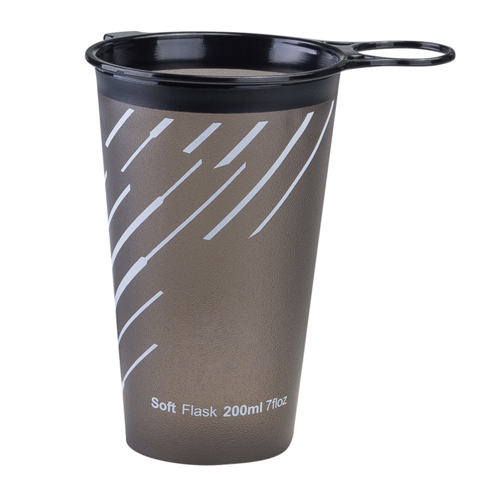 Opvouwbare Herbruikbare Ras Cups 200Ml/7Oz Zachte Inklapbare Drinkbeker Tpu Materiaal Bpa Pvc Gratis Voor Wandelen fietsen Running: Gray