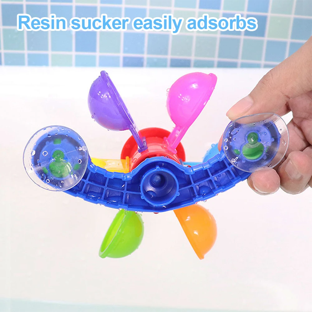 Bunte Wasser Rad Baden Sucker Badewanne Wasser Spray Spielen Set Dusche Sprinkler Spielzeug Baby Bad Spielzeug Für Kinder Kleinkind