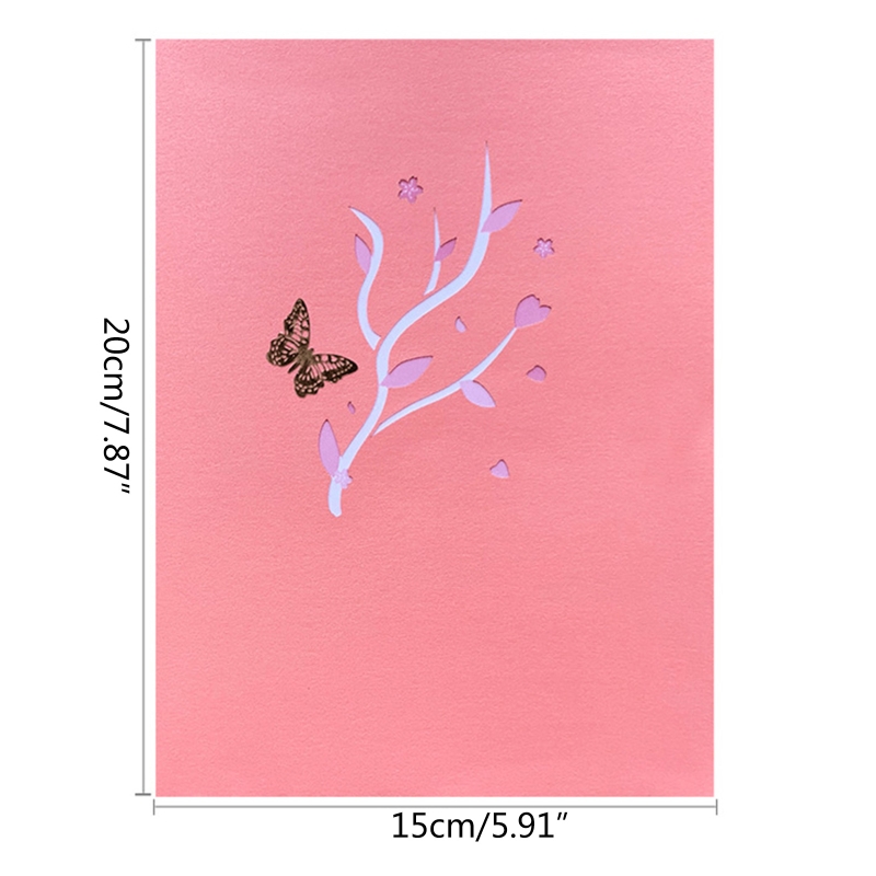 Handmade 3D Greeting Cards Cherry Blossom Basket Pop Up Card for Mother's Day Anniversary Valentine's Day Wedding Birthday