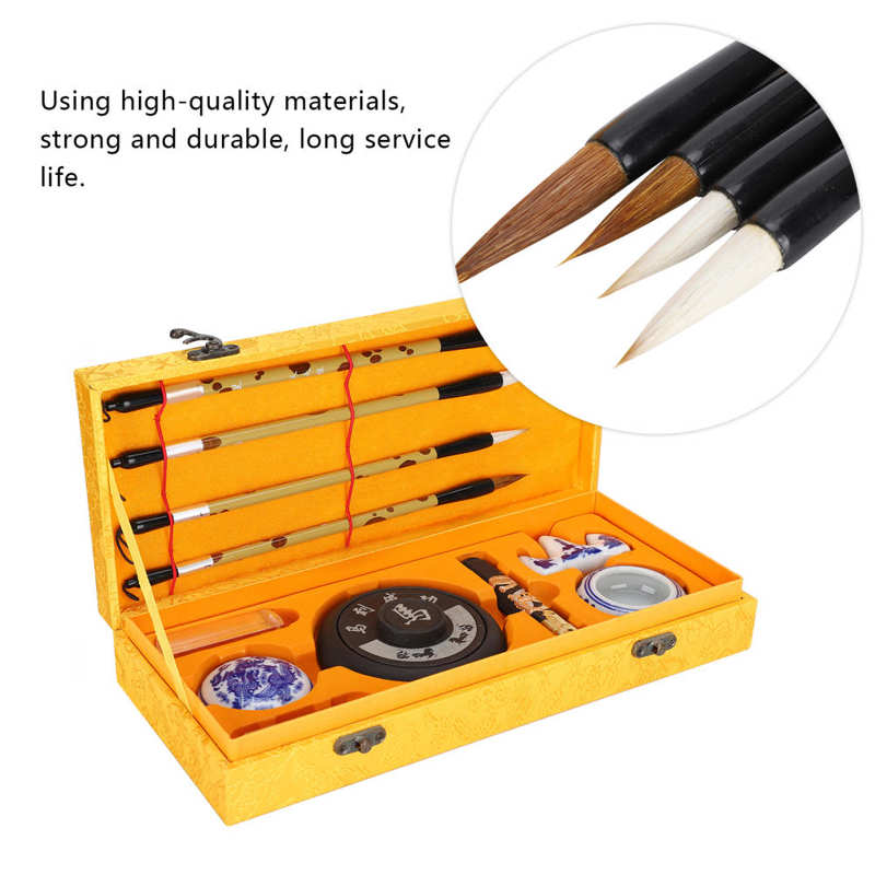 Chinese Calligraphy Practice Set Inkstone Brush Pen Water Writing Practice Copy Book