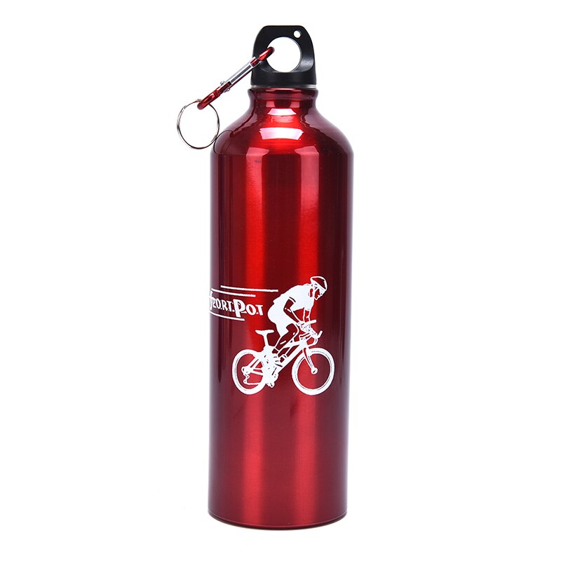750ml aluminiumslegering sport vandflasker cykling camping cykel kedel kedel udendørs ridning sport kedel: Rød