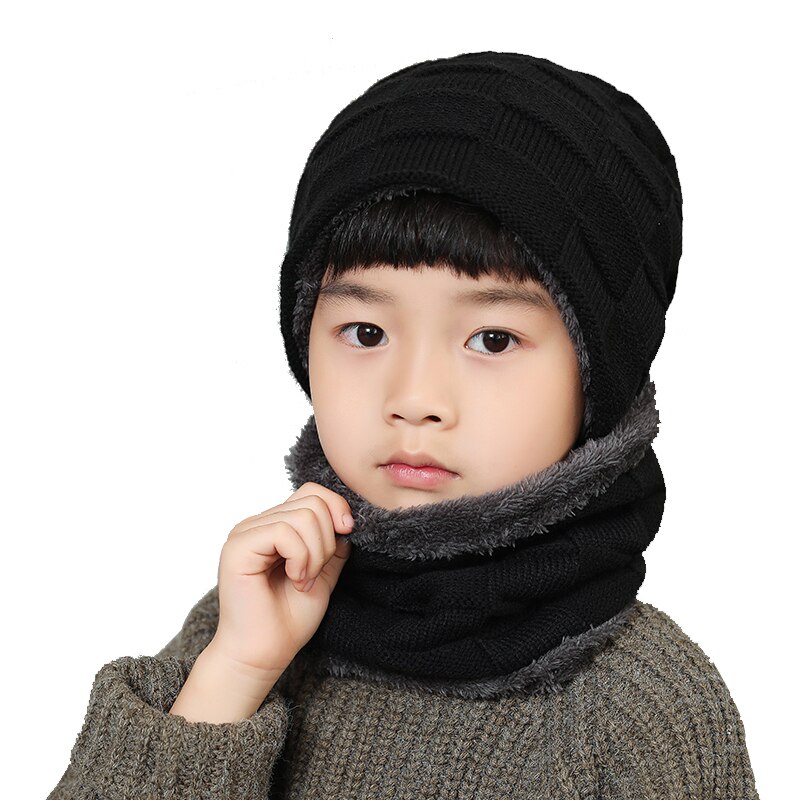 Gebreide mutsen sjaals kinderhandschoenen driedelige set winter warme schermmuts handschoen pakken jongens meisjes mutsen sjaalset 2-8 jaar oud