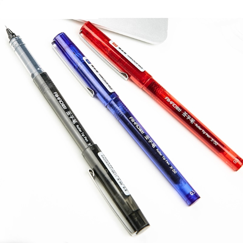 3pcs Transparent Roller Ball Tip Pen 0.5mm Ballpoint Pens for Writing Signature Stationery Office Tools School Supplies A6657