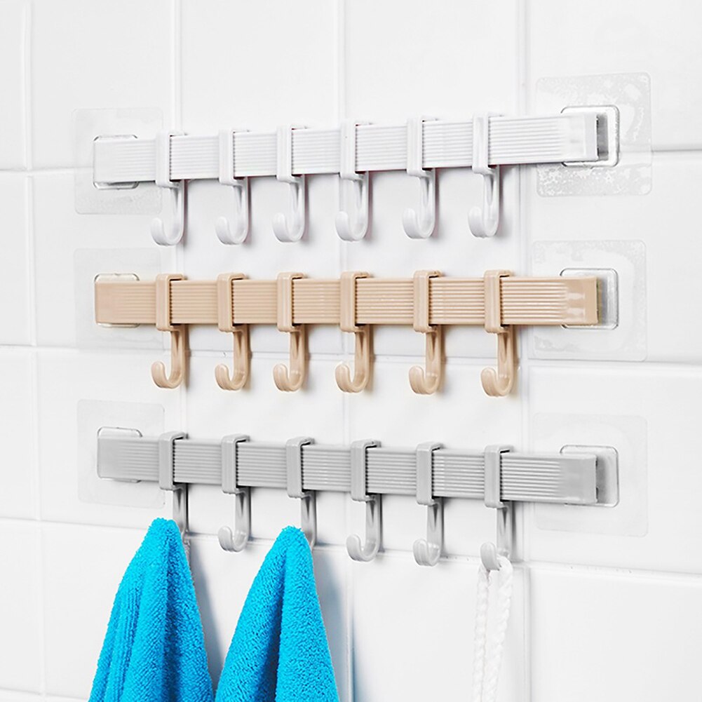 Keuken badkamer opberghaak houder wand deurhanger rek handdoek lepel organizer zes rijen haken haak achter de deur