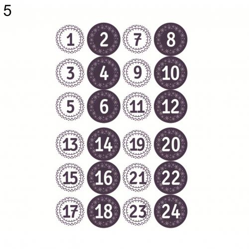 10Pcs 24 Days Countdown Christmas Calendar for Xmas Home Office Party Decor: 5