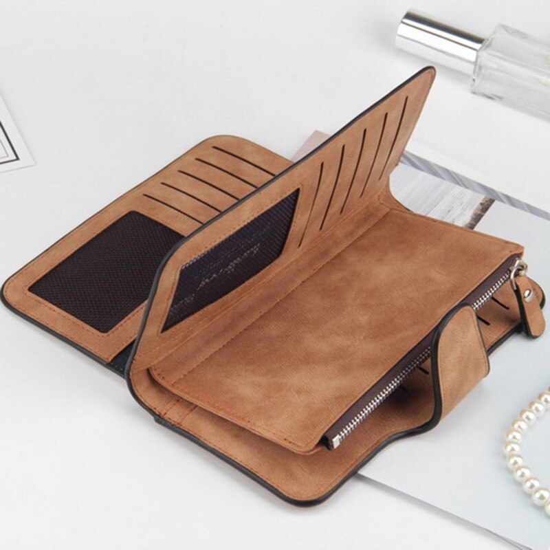 Baellerry Wallet Women Leather Luxury Card Holder Clutch Casual Women Wallets Zipper Pocket Hasp Ladies Wallet Female Purse