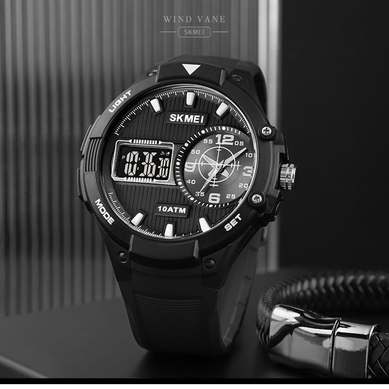 SKMEI movimento digitale al quarzo doppio Dispaly orologio da uomo orologio militare 3 volte conto alla rovescia orologi sportivi maschili Relogio Masculino