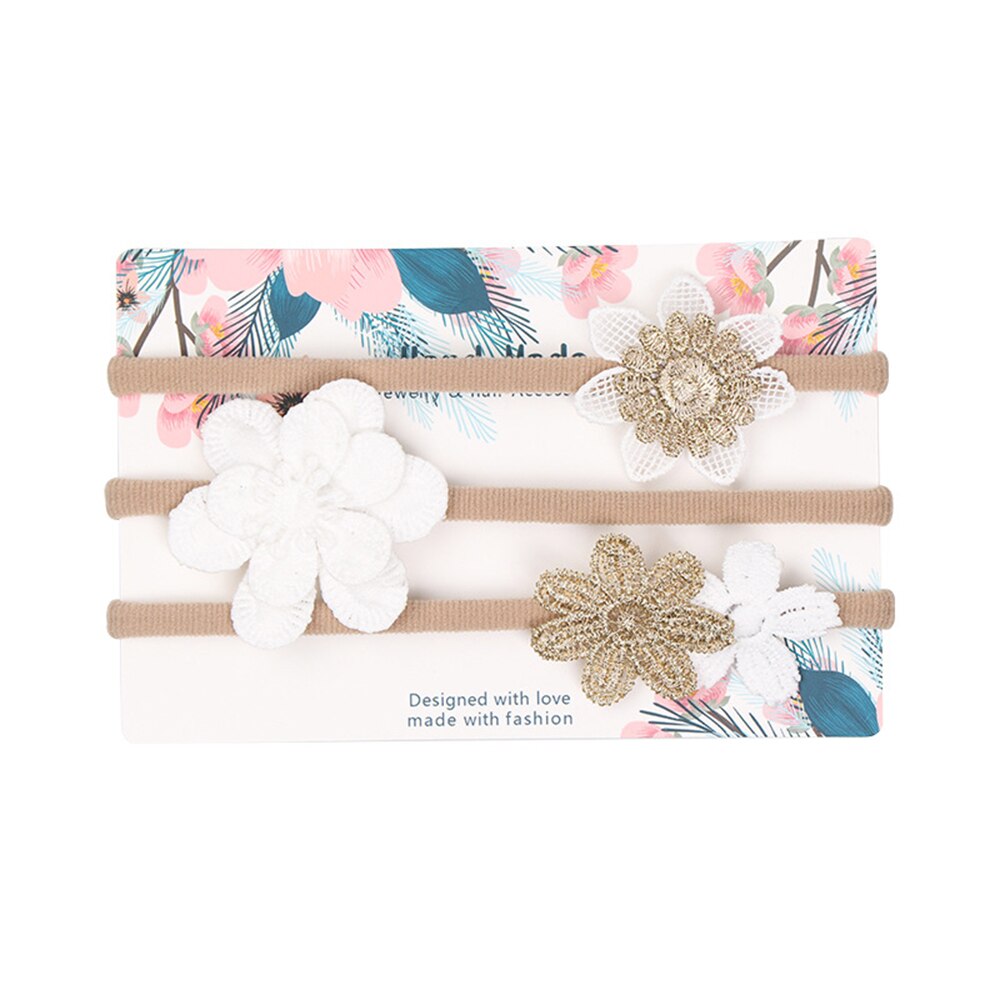 3pcs/lot baby girl headband for newborn babies hair band elastic accessories cotton headwear: F