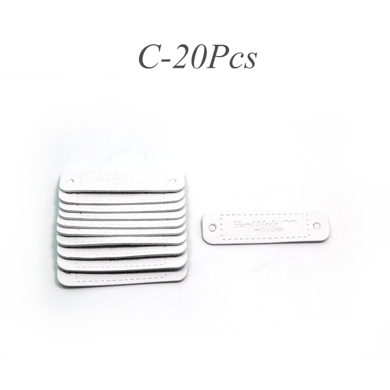 20 pezzi fatti a mano con amore abbronzante etichette fatte a mano indumento etichette fatte a mano in pelle artigianato fai da te: C