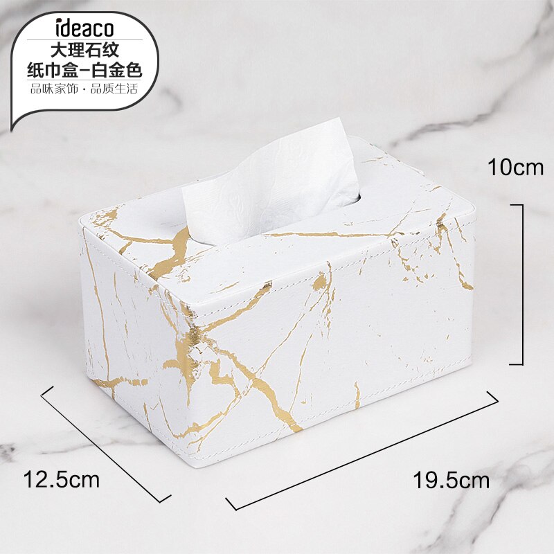 Nordic Marmer Tissue Doos Keuken Tissue Houder Papieren Handdoek Dispenser Vierkante Box Cover Servet Houder Weefsels Doekjes Case FH024: Style 1