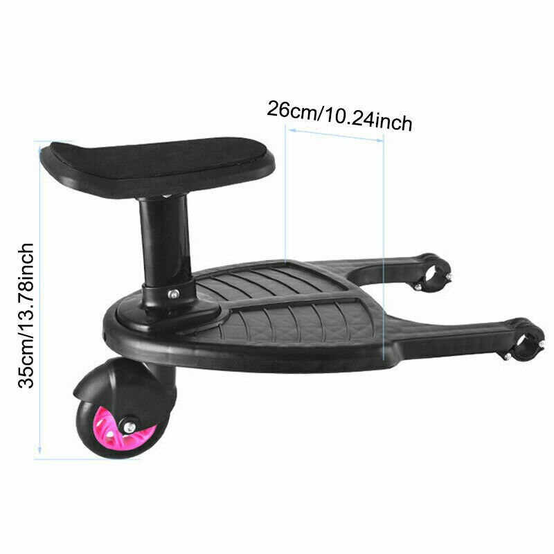 Søskende tumling ståbræt baby klapvogn hjul buggy board barnevogn sort sæde holder