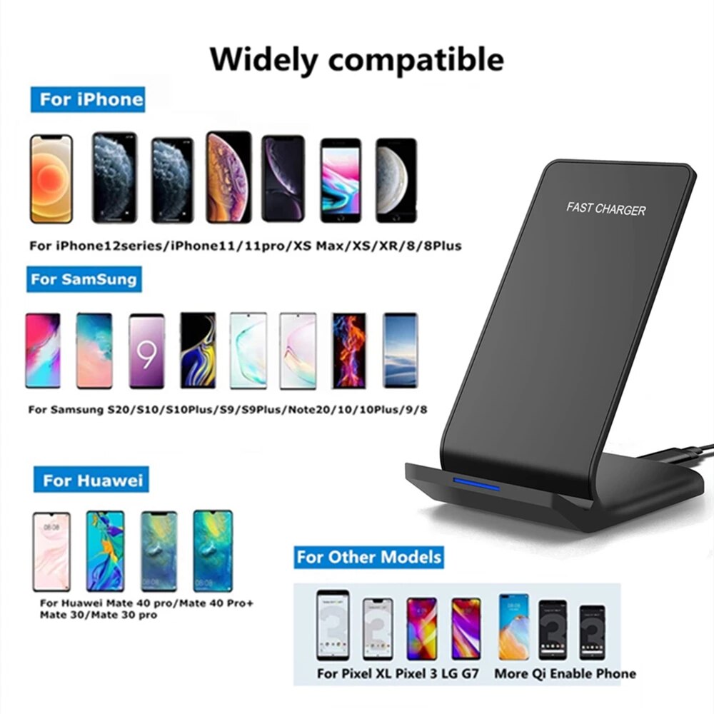 Fdgao 30W Qi Draadloze Oplader Fast Charging Stand Dock Station Voor Iphone 12 11 Pro Xs Xr X 8 samsung S10 S20 S21 Telefoon Oplader