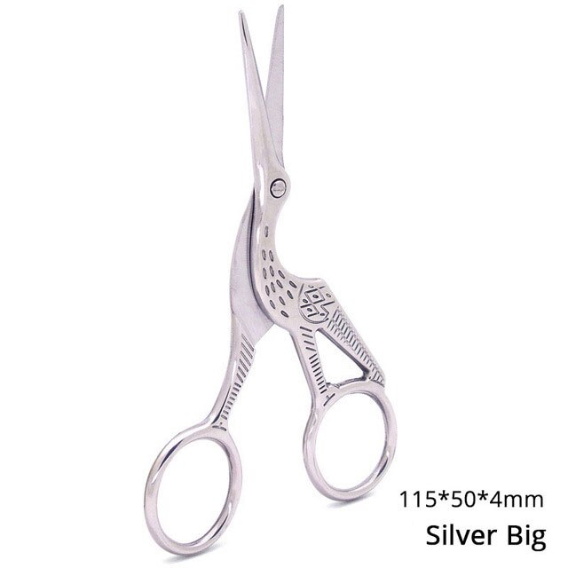 Small Tailor Scissors Cross Stitch Sewing Tools Home Paper-cut Scissors Sharp Shears Women Silver Handcraft Sewing Accessories: 2-silver big