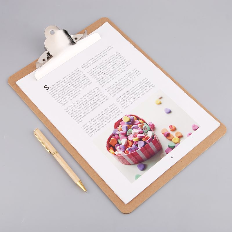 Portable A4/A5 Wooden Writing Clip Board File Hardboard with Batterfly Clip for Office School Stationery Supplies