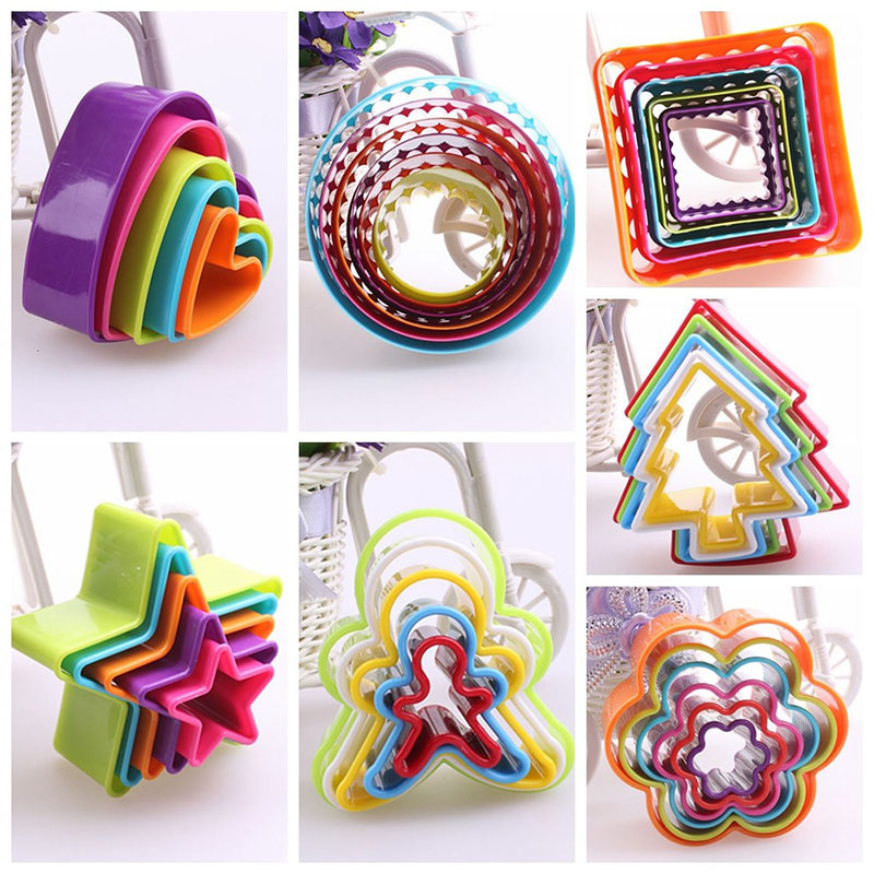 1 Set Square Shape Cookie Cutter Cake Mold Biscuit Fondant DIY Cake Kitchen Cooking Tools 5 size together