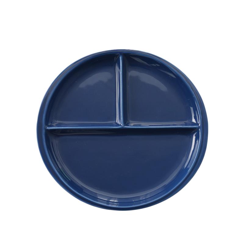 1PC Round Ceramic Plates 10 Inches Three Compartments Tableware Bone China Plate Porcelain Plate for Kitchen: 3