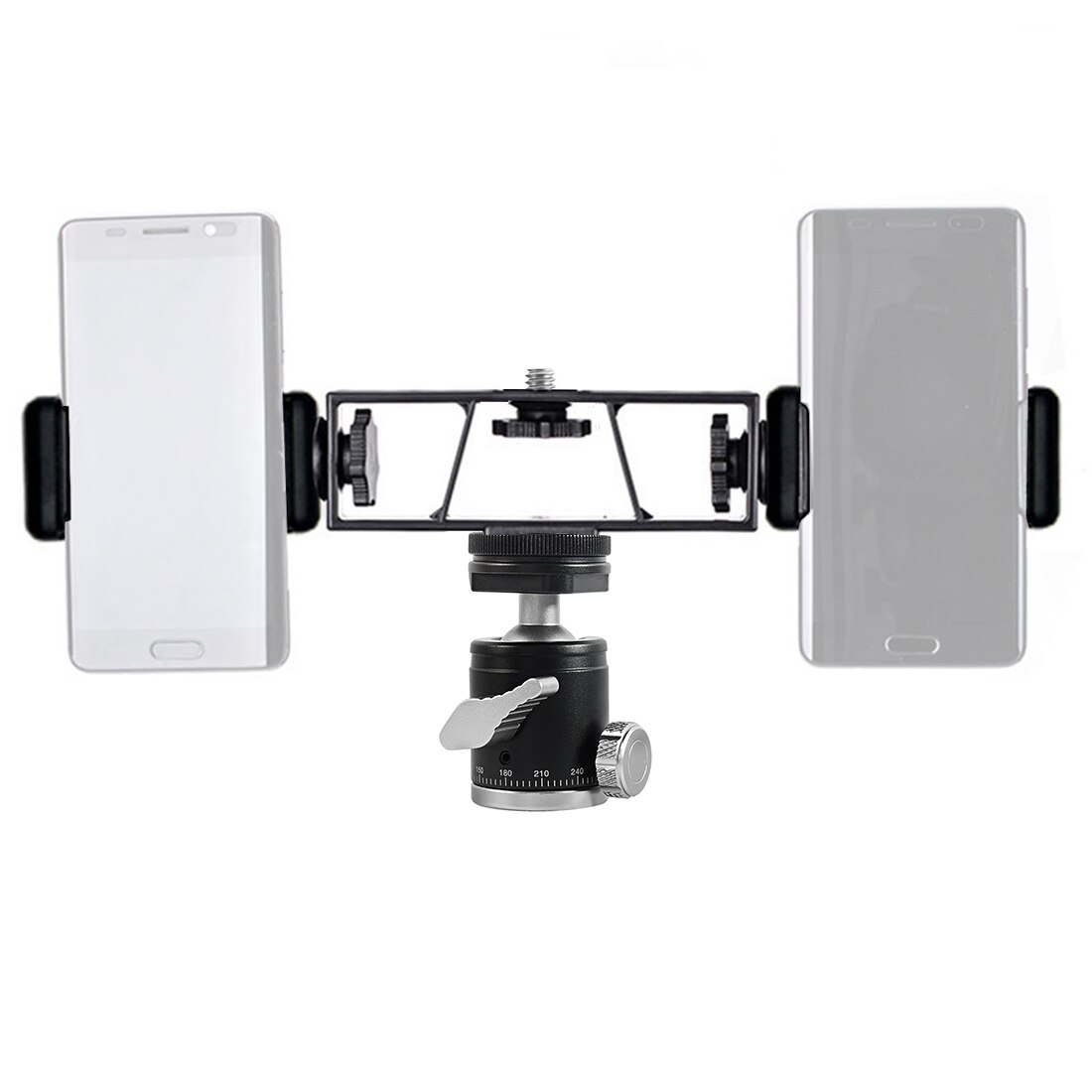 Multi Head Three Position Mobile Phone Stand Clip Bracket Holder 3-Position Live Tripod Camera 1/4 Connector Smartphone Selfie