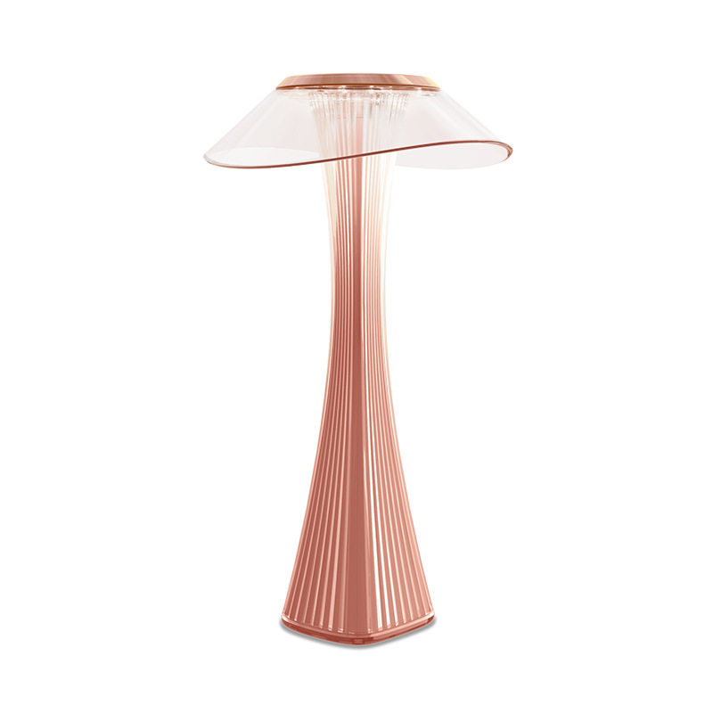 Modern Rechargeable Led Cordless Table Lamp Touch Control Dimmable Lights Eye-protect Reading Desk Restaurant Hotel Decorative: Rose Gold