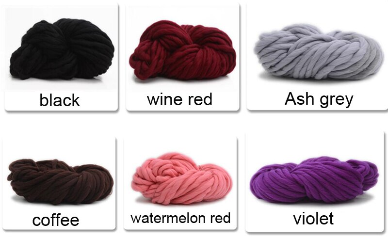 250g Super Bulky Arm Knitting Wool Roving Knitted Blanket Chunky Wool Yarn Super Thick Yarn For Knitting/Crochet/Carpet/Hats