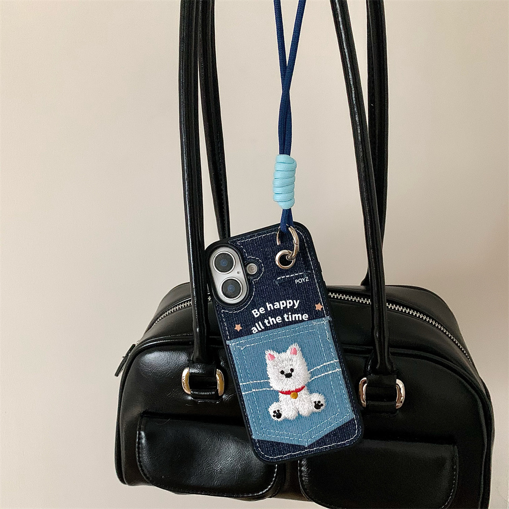 Funda de teléfono con estampado de cachorro, coreana INS, con tarjetero para iPhone 15 14 Pro Max 13 16 17 Pro, Fundas bonitas