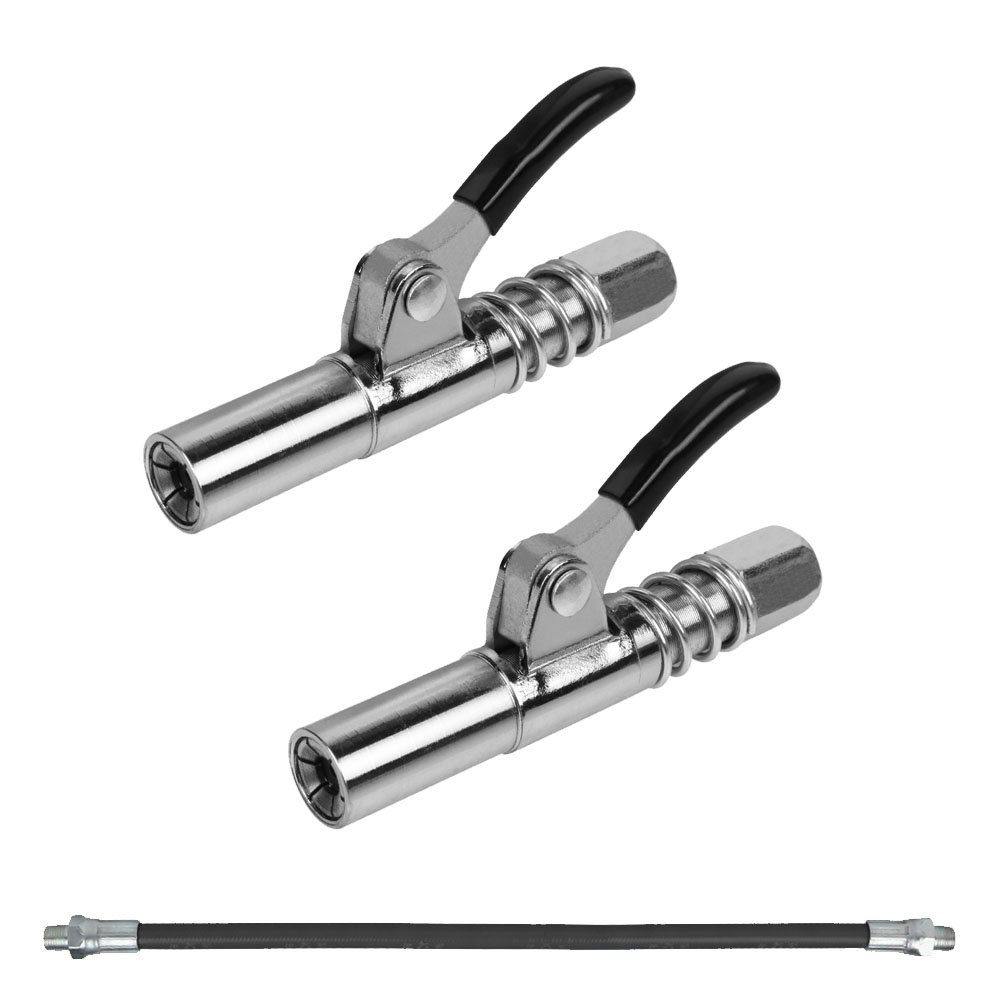 Grease Gun Coupler High Pressure Grease Coupler NPTI/8 10000PSI Quick Lock On Release Grease Gun Tip: C sixth generation