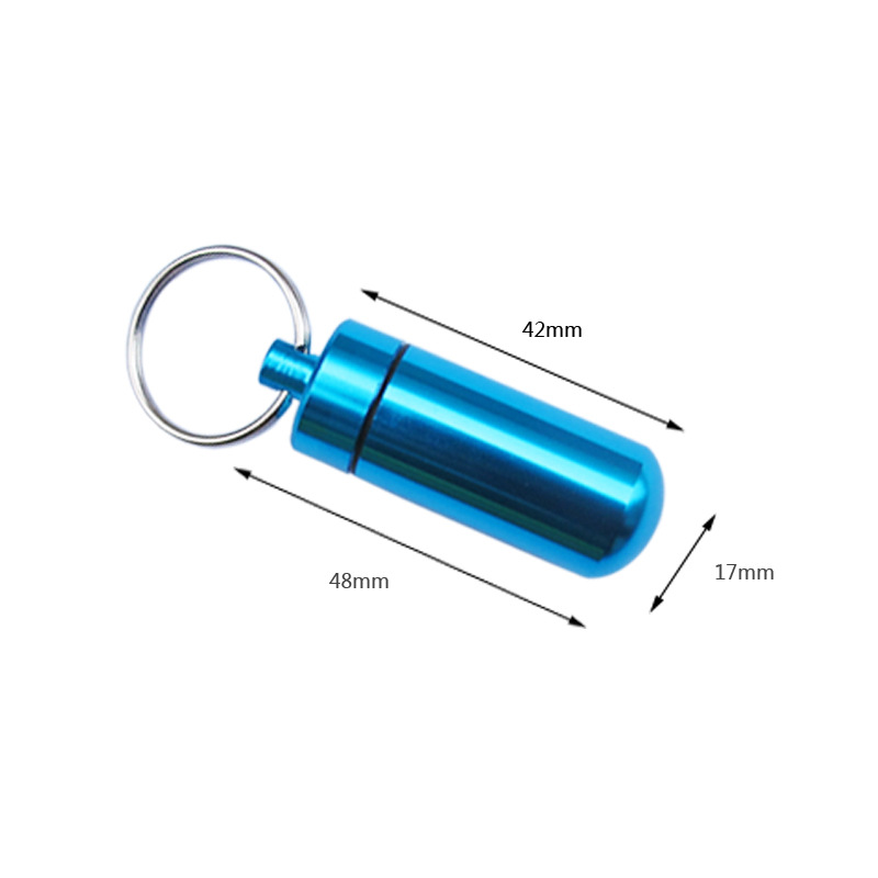 Aluminium legierung Schlüssel Kette Medizin Pille Flasche Kasten Runde erste hilfe versiegelt Lagerung fallen tragbare wasserdichte Medizin Container Kasten