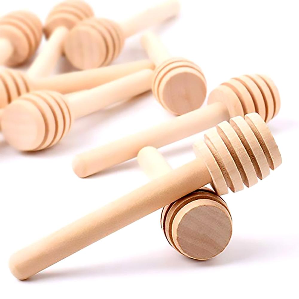 24/60- pack trä omrörare honung skopa trä honung sked stick för honung burk stick samla och dispensera honung verktyg