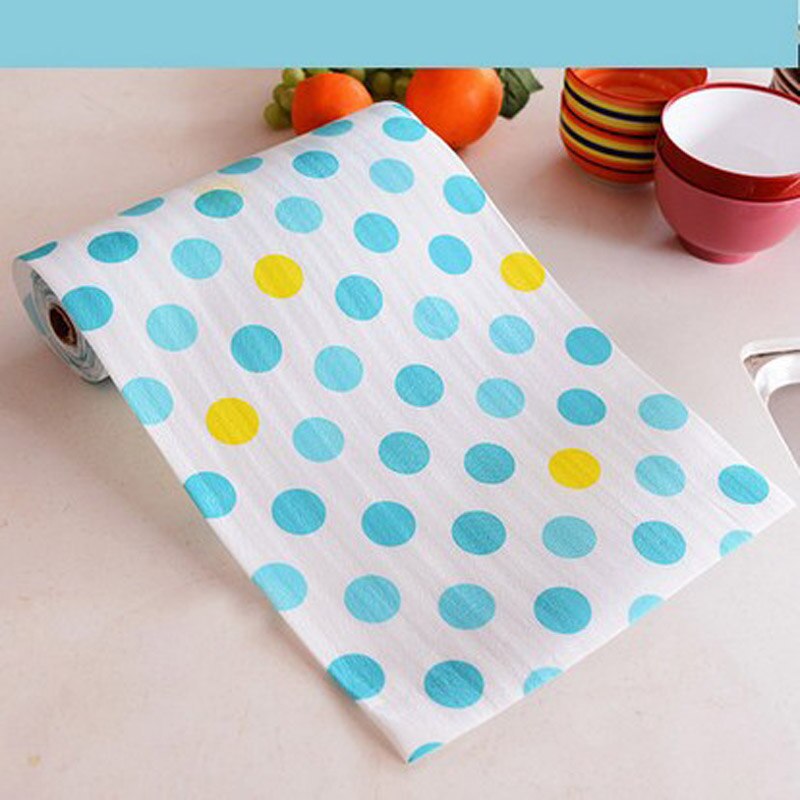 1 rolo colorido cozinha gaveta esteira 30x300 cm à prova dwaterproof água gavetas armário prateleira forros à prova de umidade esteira de mesa: Blue Dot