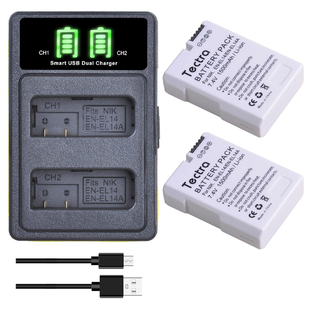EN-EL14 EN EL14A Batterie Chargeur et Batteries Rechargeables pour Nikon D5600 D3500 D5100 D5500 D5200 D5300 Coolpix P7200 P7700