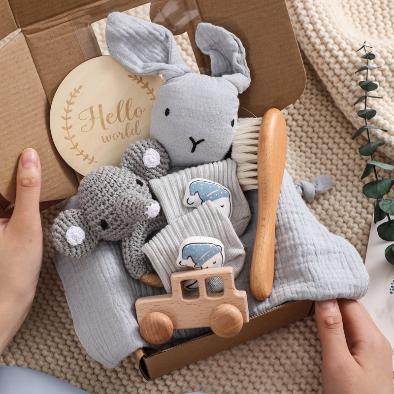 Lassen sie Machen 1einstellen Baby Zeug Schlecht Handtuch Baumwolle Decke Pinsel Produkte Für freundlicher Spielzeug Häkeln Rassel Kasten Weihnachten präsentieren: Fluoreszierende Gelbe