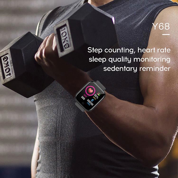 2022 d20 smartwatches für damen und herren  y68 fitness-tracker mit herzfrequenzmesser und blutdruckmessung für android und ios