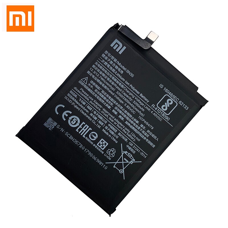 100% oryginalny Xiao mi BN35 3300mAh baterii dla Xiaomi Redmi 5 Redmi5 czerwony mi5 wysokiej jakości telefon wymiana baterii