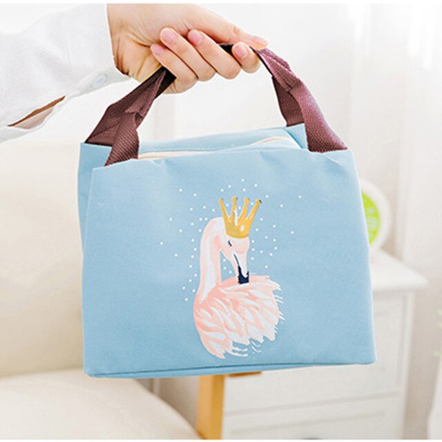 Flamingo Picnic Bag For Lunch Portable Fridge Bags Waterproof Thermal Food Warm Keeper Bag Outdoor Multifunction Insulated Tote: Blue