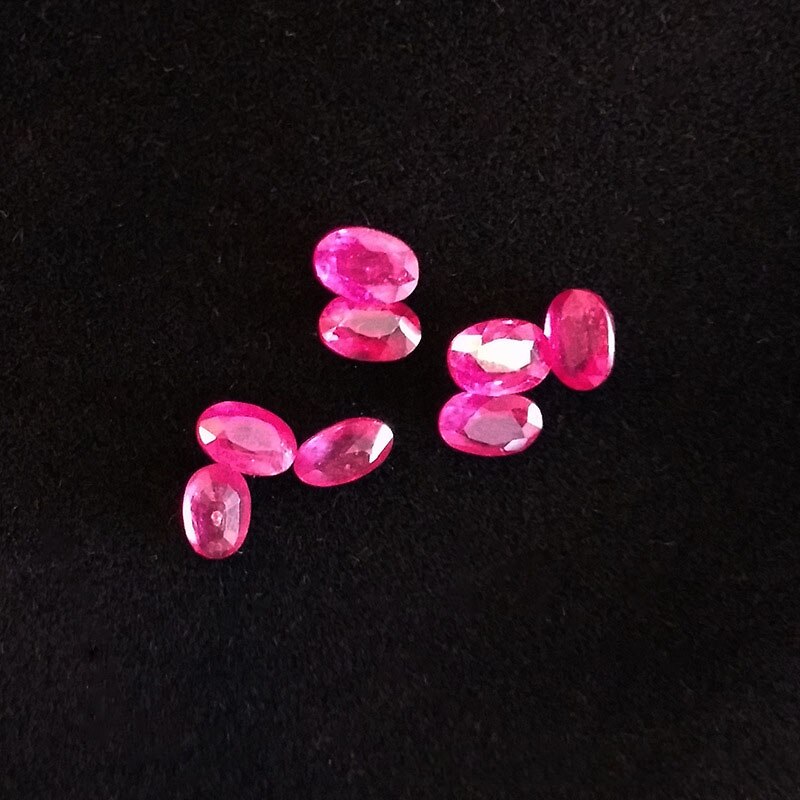 Shipei 1 Pcs Natuurlijke 5*7 Mm Oval Cut Ruby Losse Edelsteen Voor Ring Maken Diy Stenen Decoratie Gemaakt voor Sieraden