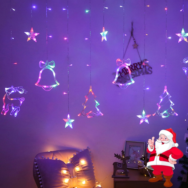 3.5M 220V Led Herten Lamp Kerst Garland Gordijn Licht Fairy String Licht Indoor Kerstversiering Voor Thuis bruiloft