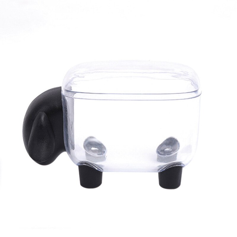 Dust-proof Toothpick Holder Mini Cute Sheep Plastic Cotton Swab Storage Box Household Kitchen Tableware Decoration Tool: Black